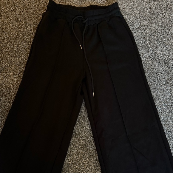 NWT High Waisted Wide Leg Sweatpants with Pockets Yoga Pants - Picture 4 of 9